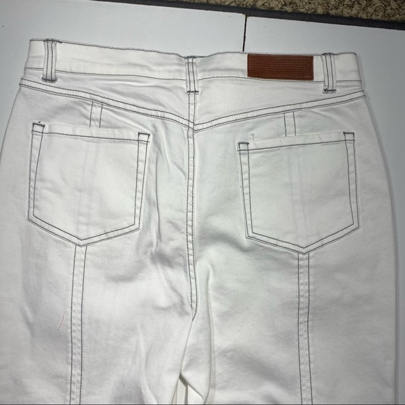 Peace Love World White Cotton High Waisted Front Slit Pants Size 10 NWOT - Picture 9 of 16
